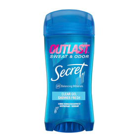 Secret Outlast clear gel front packaging showing product benefits and scent