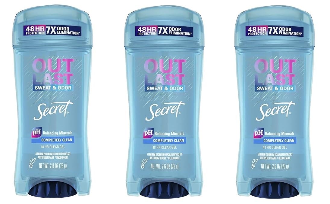 Secret Outlast clear gel front packaging showing brand and clean design for reliable protection