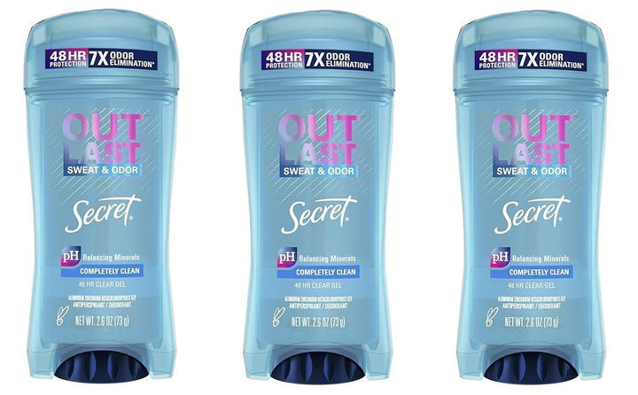 Secret Outlast clear gel front packaging showing brand and clean design for reliable protection