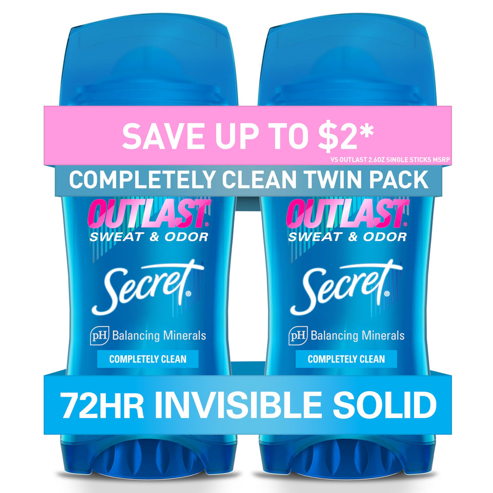 Secret Outlast front packaging showcasing 72-hour protection benefit