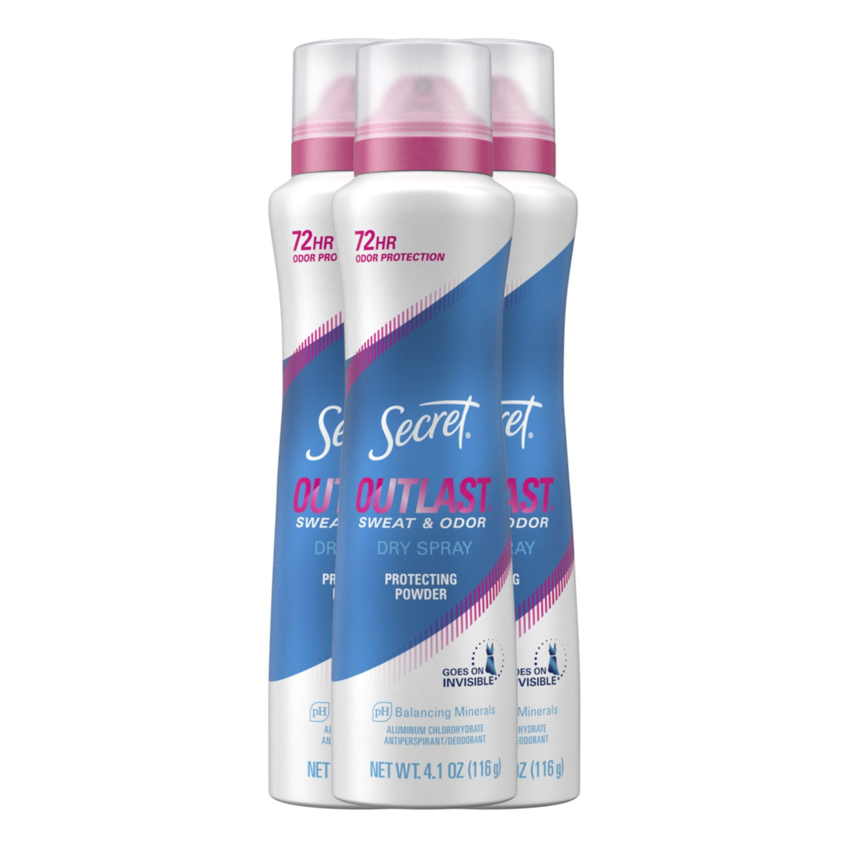Secret Outlast front can showing Protection Powder scent and benefits
