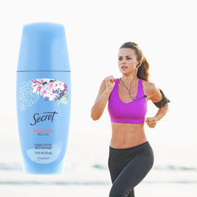 Secret brand roll-on applicator close-up demonstrating smooth, even coverage