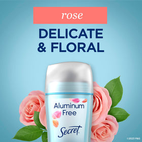 Secret Rose stick closed with cap, displaying compact 2.4 oz size and travel convenience
