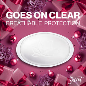 Secret scent notes with berries and rose petals suggesting festive fragrance