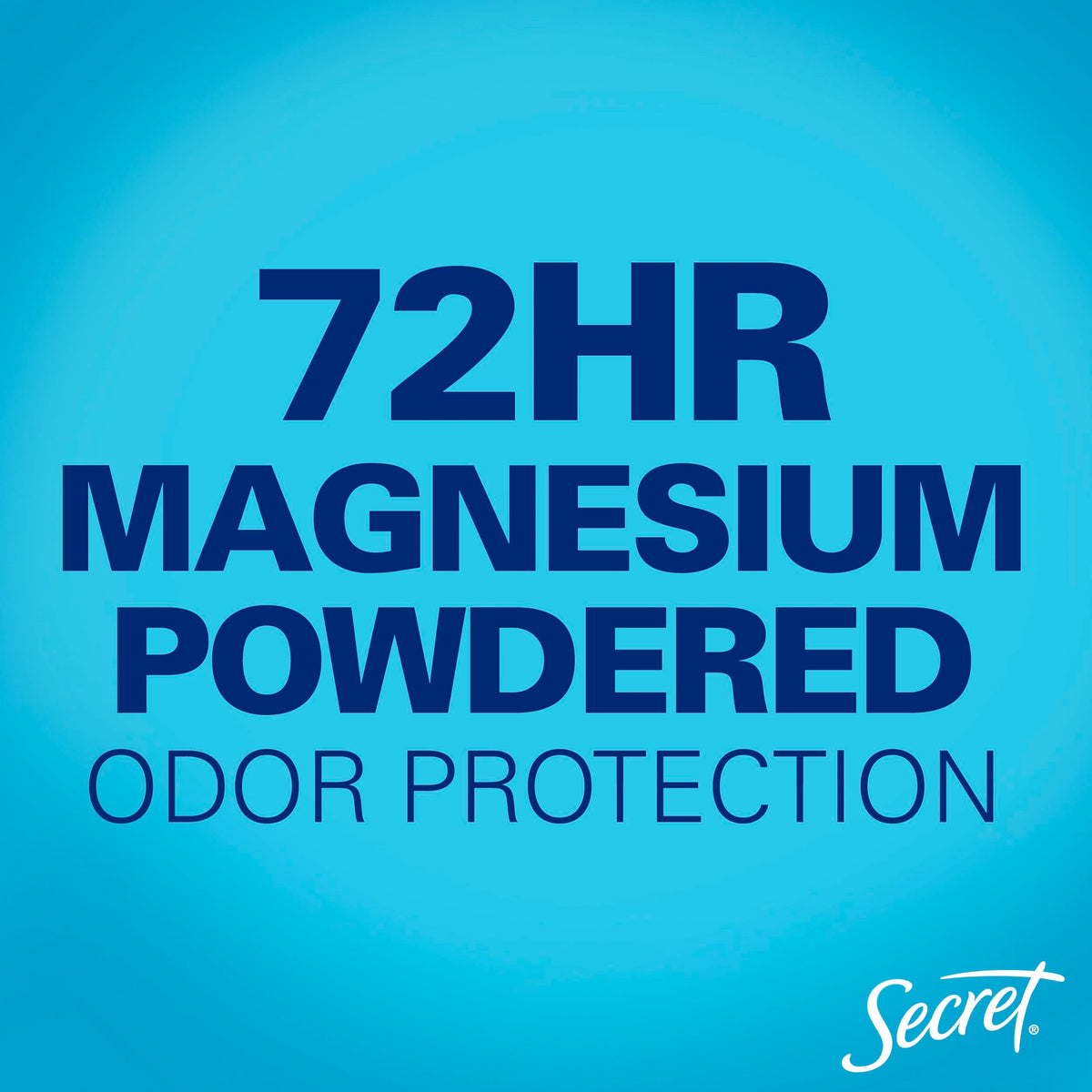 2.4 oz Secret deodorant held in hand showing compact travel-friendly size