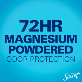 2.4 oz Secret deodorant held in hand showing compact travel-friendly size