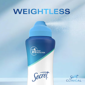 Secret held in hand showing 3.8 oz travel-friendly size