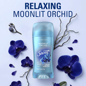 Secret product displayed with orchid flowers for scent mood