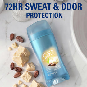 Secret close-up of smooth texture demonstrating quick, even application
