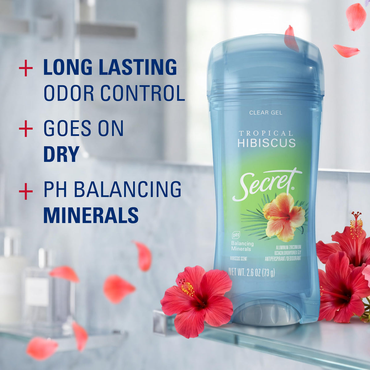 Secret gel texture close-up highlights smooth application and no-residue benefit