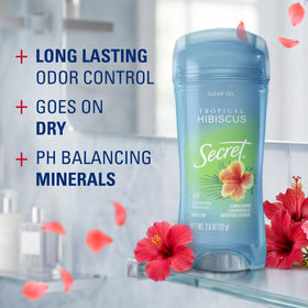 Secret gel texture close-up highlights smooth application and no-residue benefit