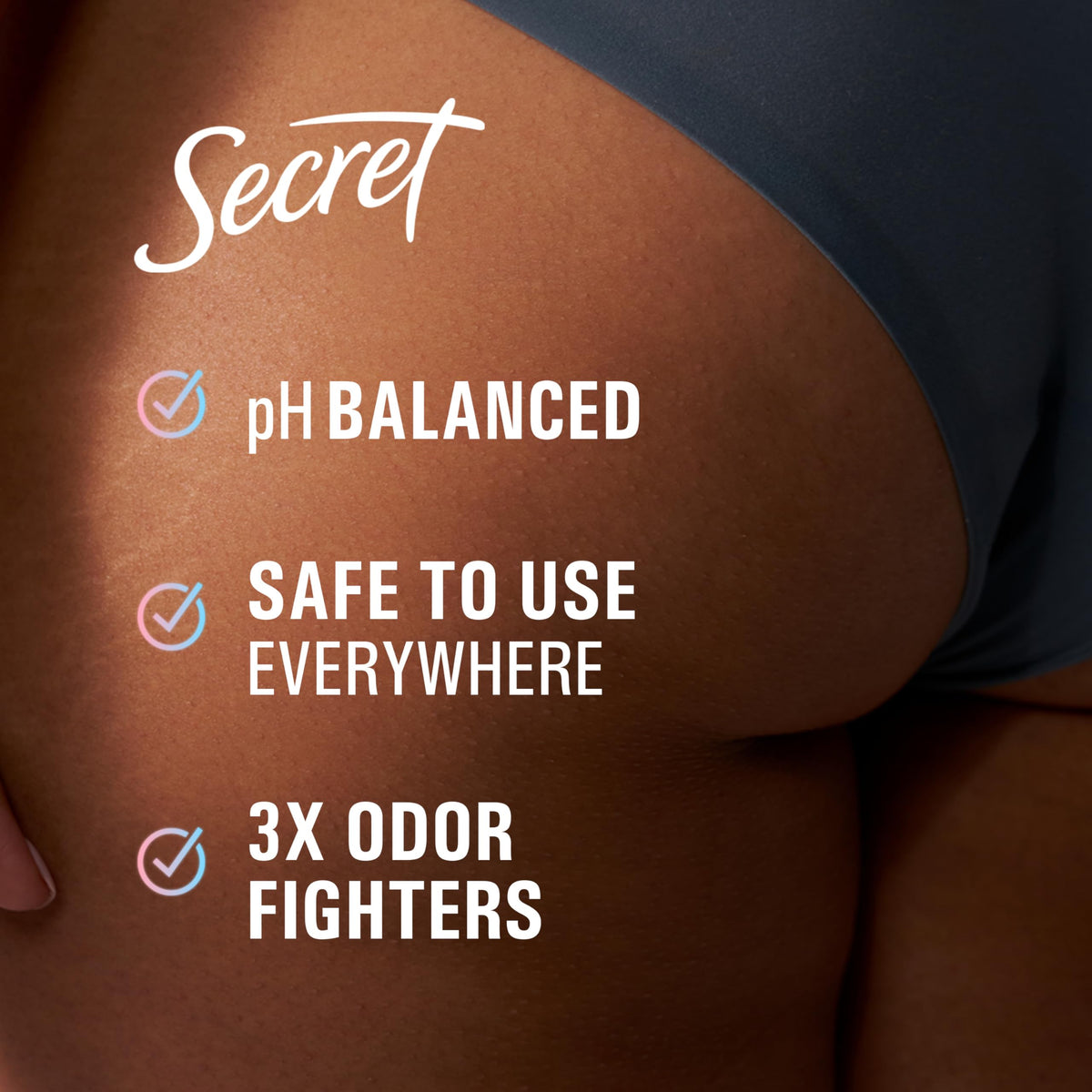 Secret spray nozzle close-up highlighting easy, even application