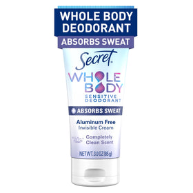 Secret front packaging showing product and clean scent benefit