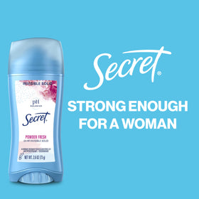 Secret wide solid on bathroom counter lifestyle image conveying daily confidence benefit