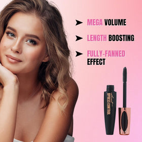 Secret Xpress Control mascara next to ruler showing compact travel-friendly size