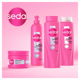 Sedal applied on damp hair before and after smoothing frizz