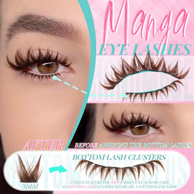 SeekLip lower-lash 8mm clusters applied to lower rim for subtle eye widening