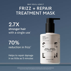 SEEN being applied to damp hair demonstrating quick five-minute repair benefit