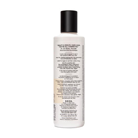 SEEN back label close-up showing ingredient callouts and usage directions benefit