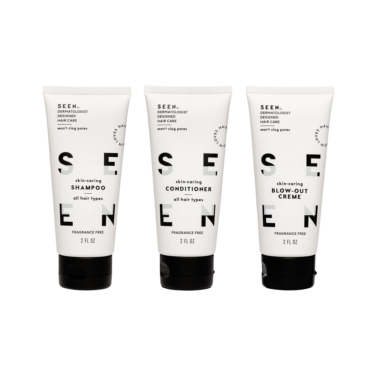 SEEN blow-out cream pump close-up highlighting spill-free, travel-friendly dispenser