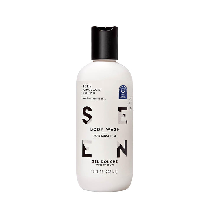 SEEN front packaging showing product and clean design for gentle cleansing