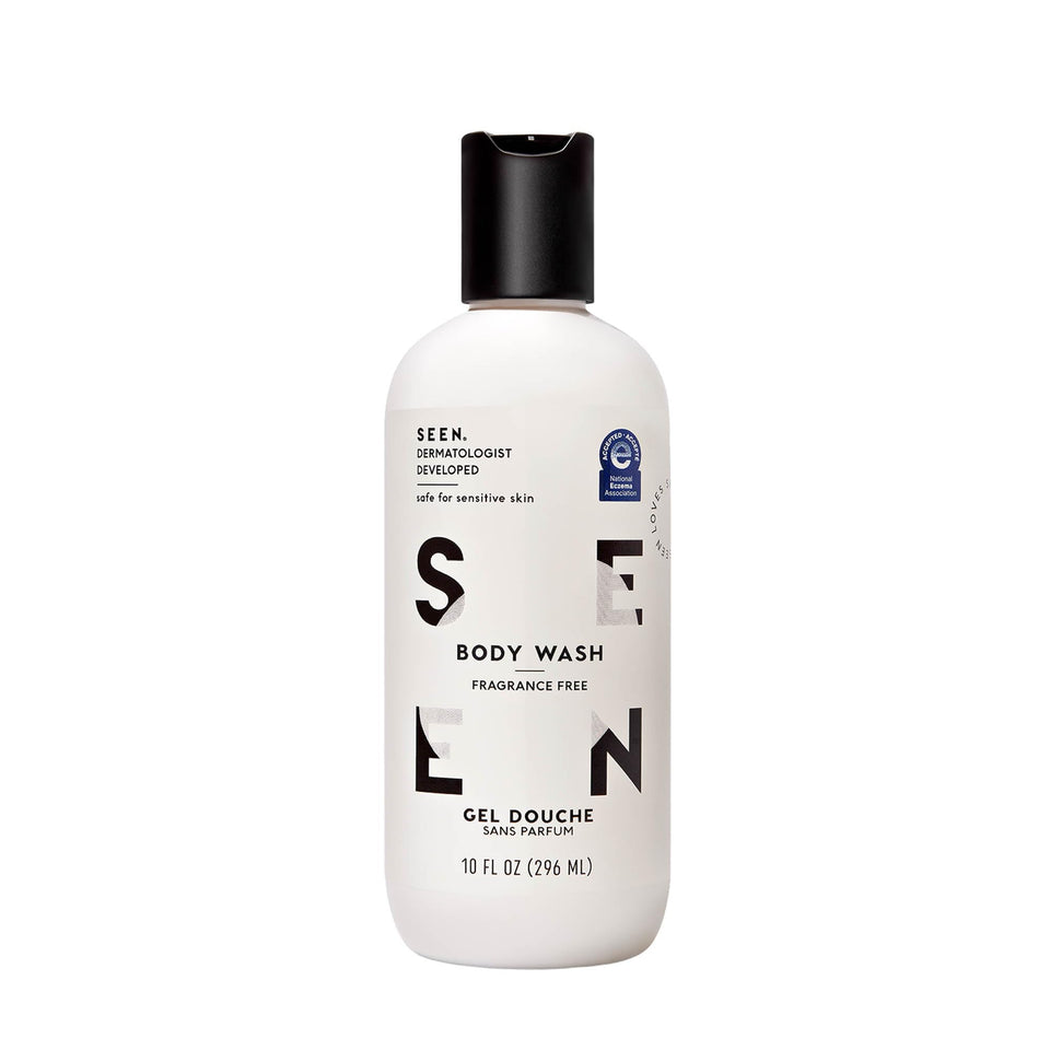 SEEN front packaging showing product and clean design for gentle cleansing