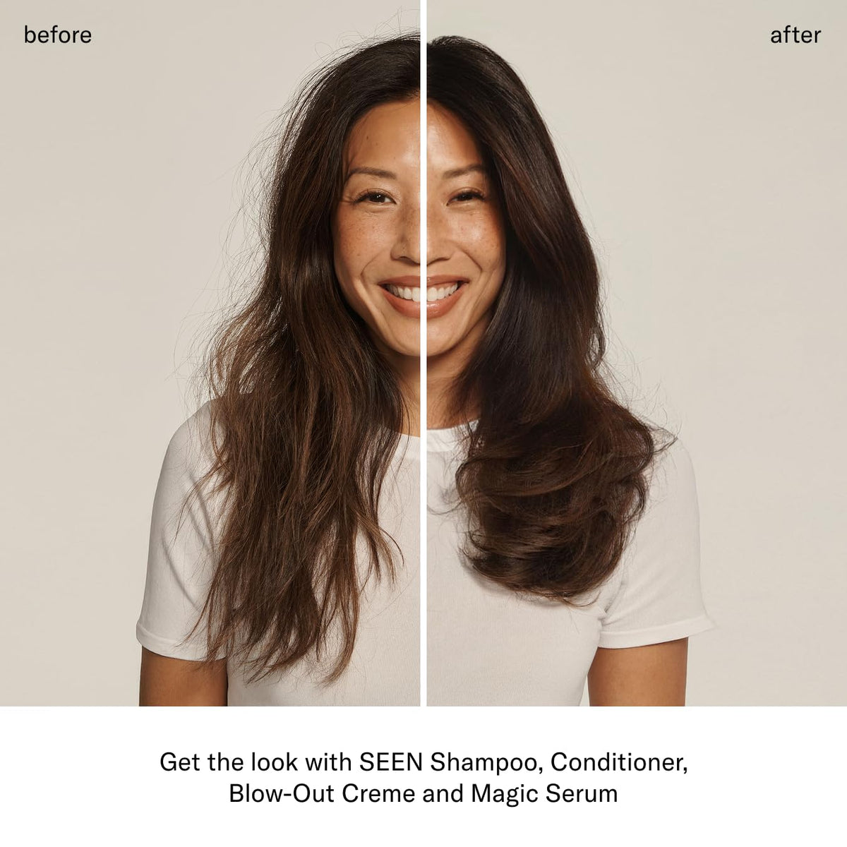 SEEN bottle label close-up highlighting ingredients and dermatologist-developed formulation benefits