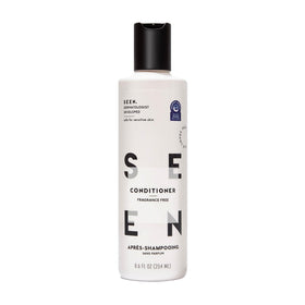 SEEN conditioner front bottle showing clean packaging and gentle formula benefit
