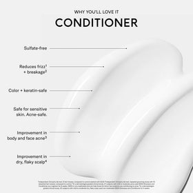 SEEN conditioner dispensing from pump illustrating easy application and controlled use