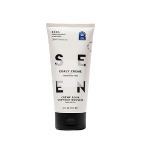 SEEN Curly Creme front packaging showing bottle and label, clear styling information benefit