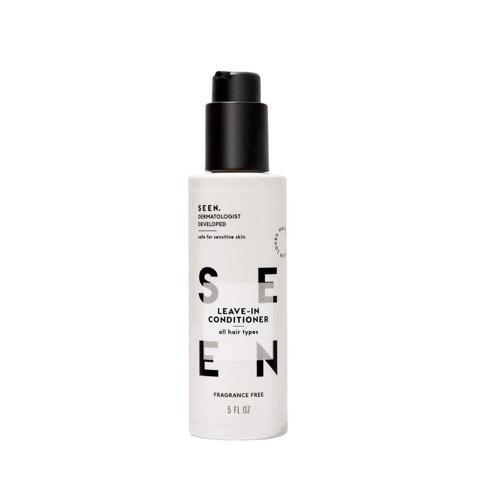 SEEN front bottle showing clean packaging and gentleness benefit