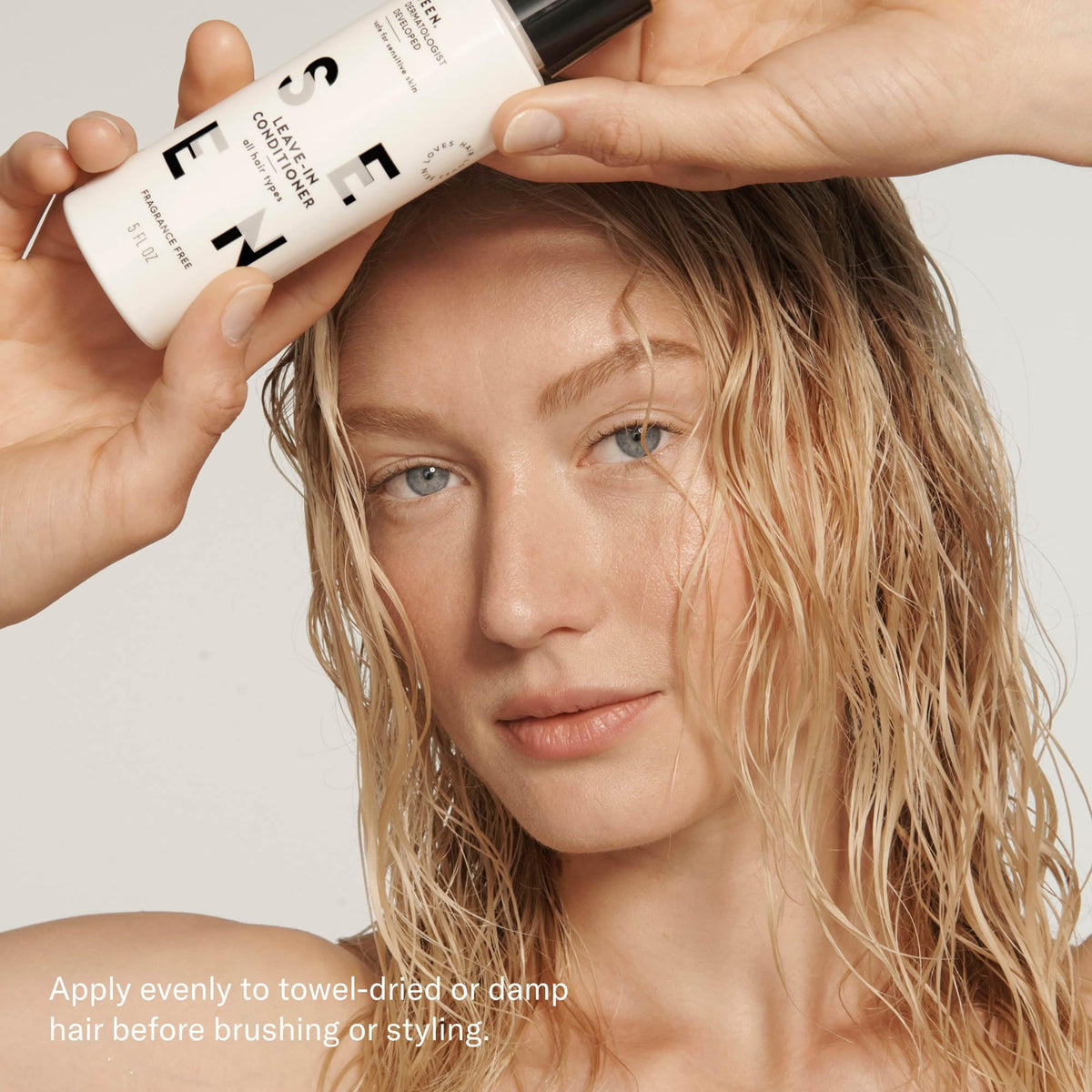 SEEN label close-up highlighting key ingredients and skin-safe benefit