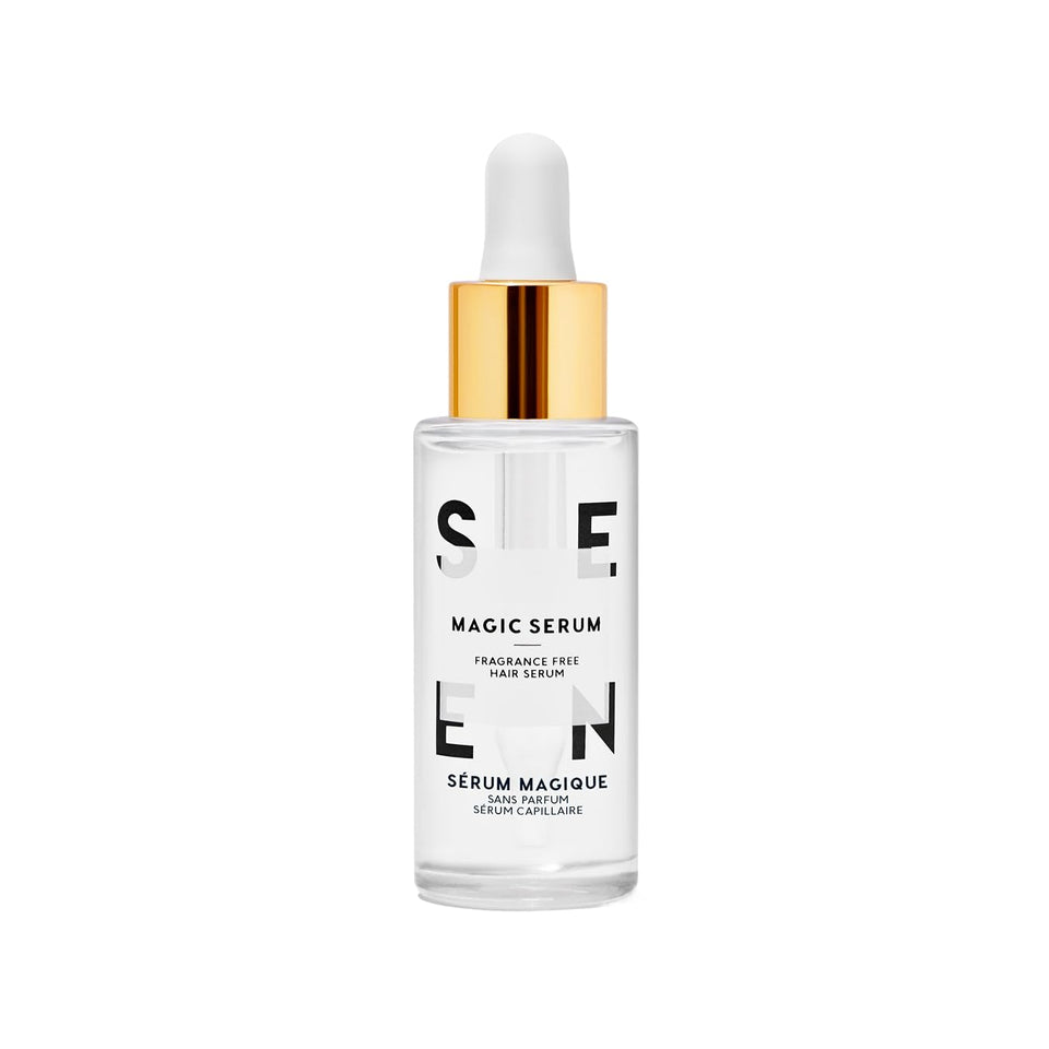 SEEN Magic Serum front packaging showing bottle and label, clear benefit of trusted formulation