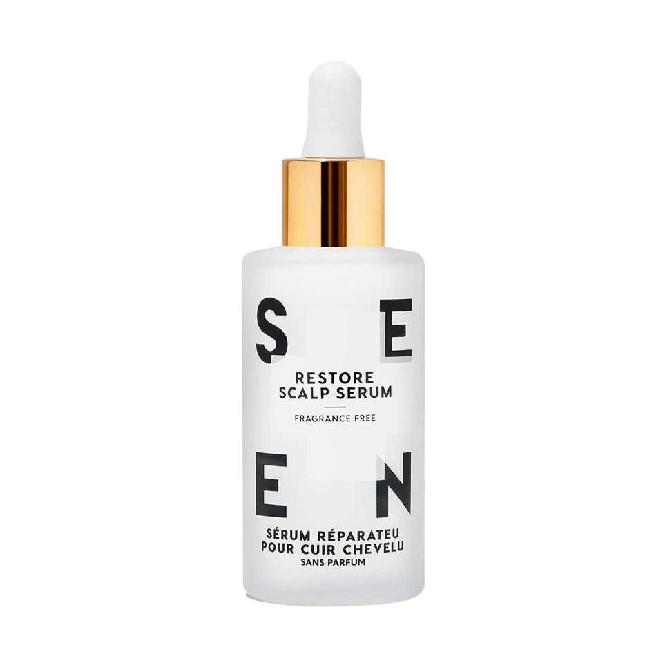 SEEN bottle front packaging showing label and fragrance-free claim for clear identification and trust