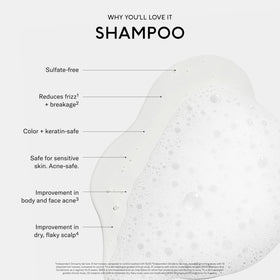 SEEN foam texture on hand highlighting gentle lather and easy rinse benefit
