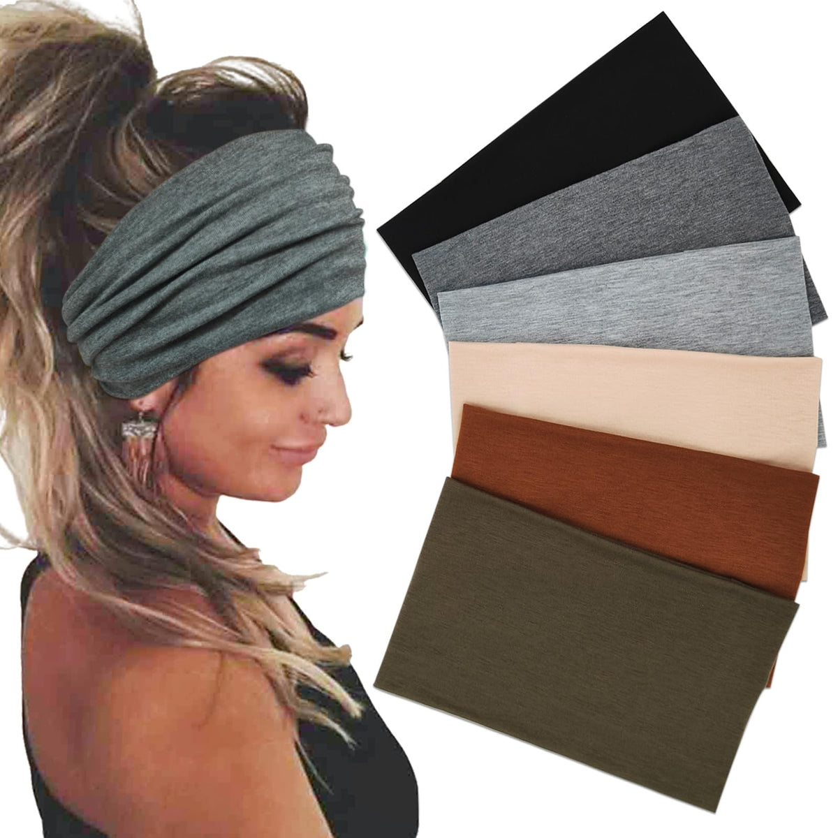 Sefiinh front view wide headband showing full coverage and clean shape