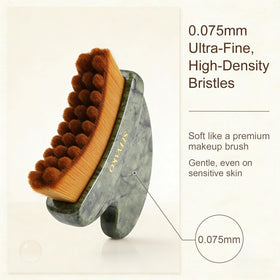 SEFVAKO glide oil bottle beside brush showing lightweight, fast-absorbing texture