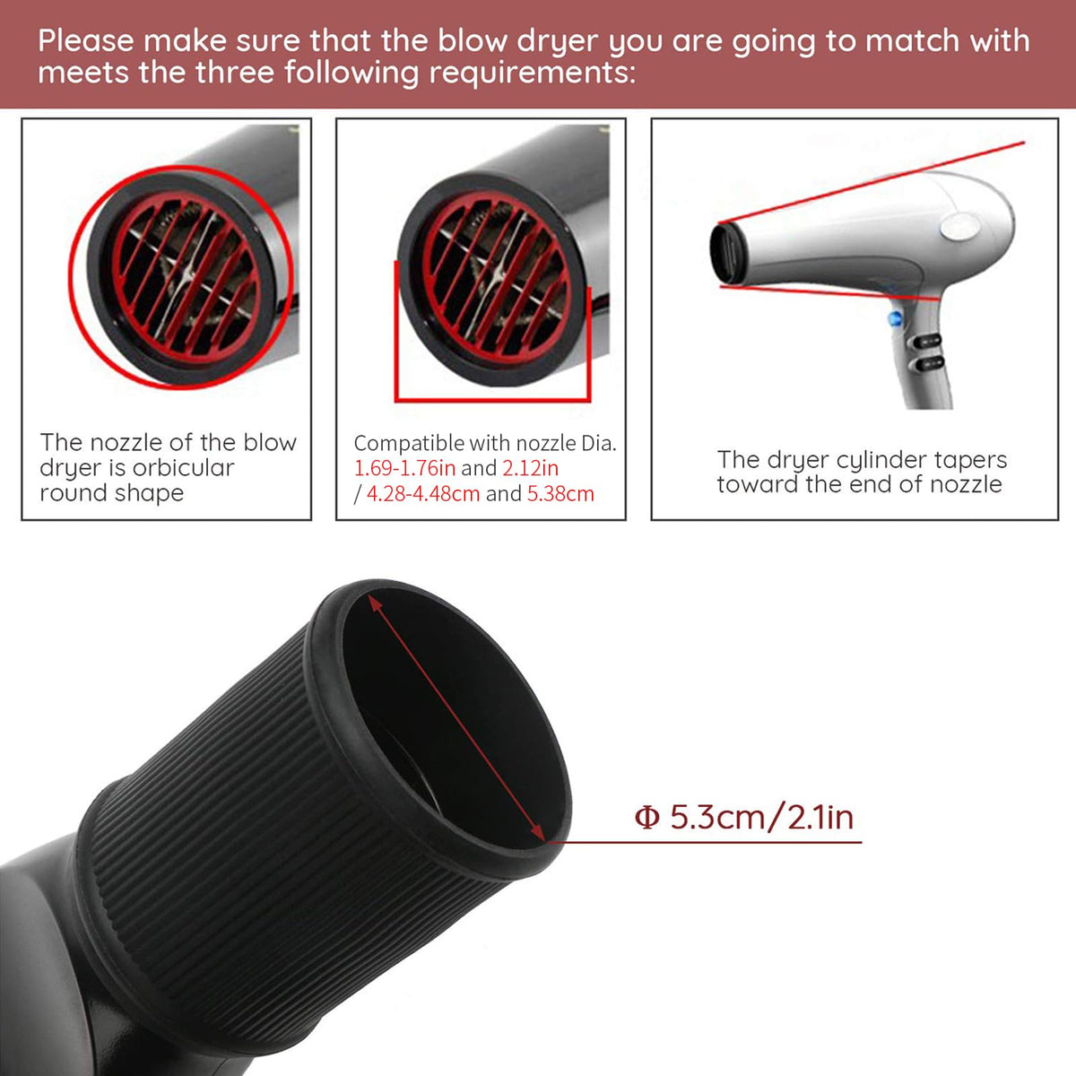 Segbeauty rubber base stretched over nozzle showing secure fit