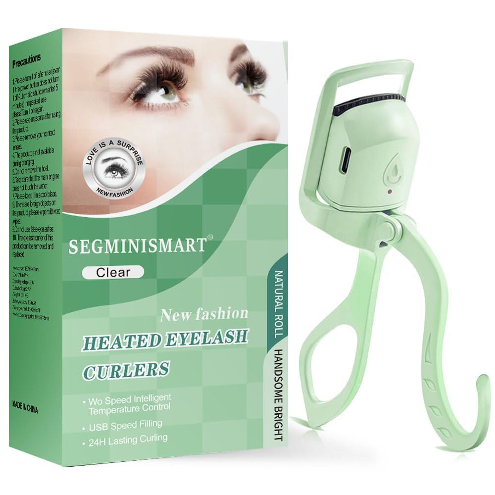SEGMINISMART front view of green curler showing compact design and portability
