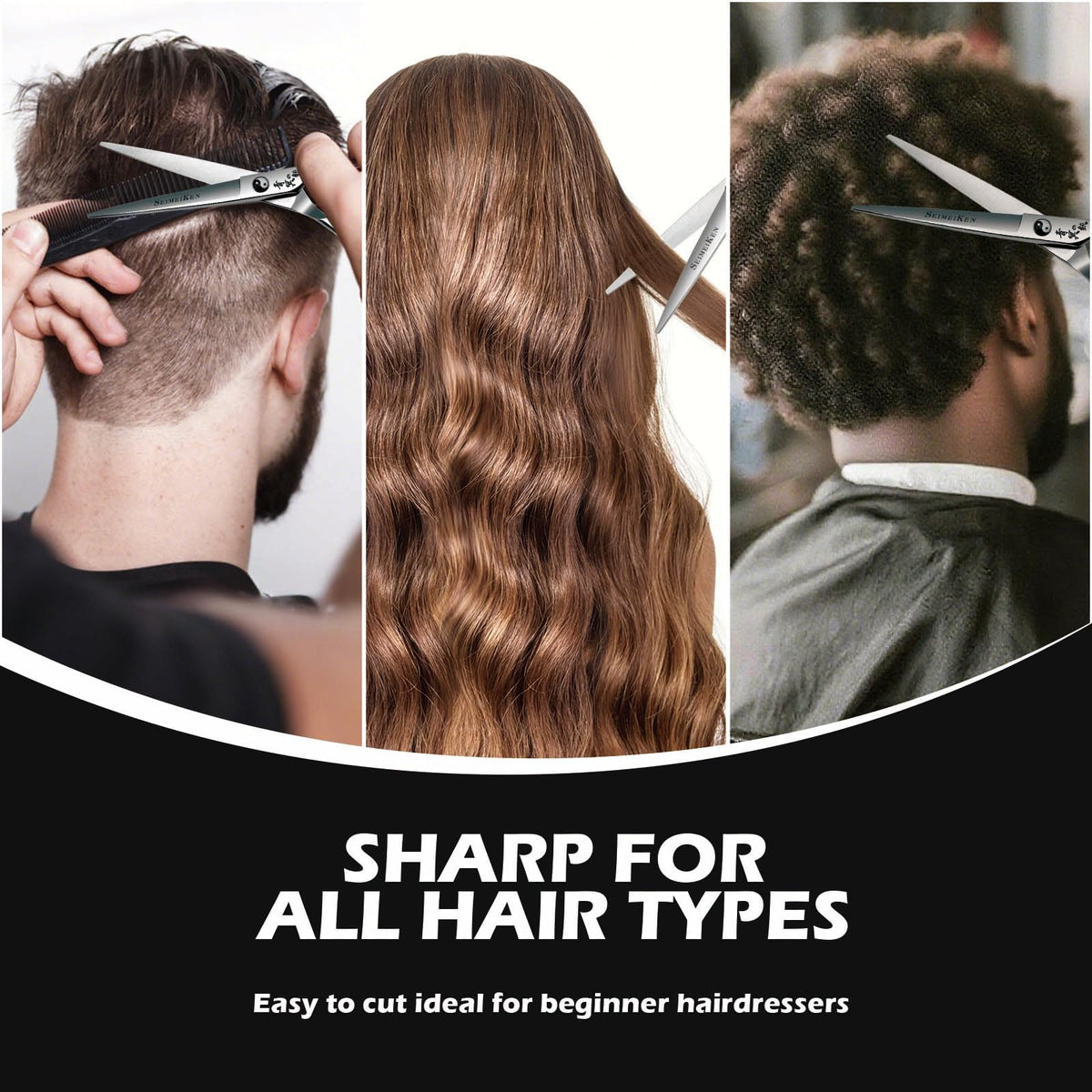 SEIMEIKEN lifestyle home stylist using scissors for precise trimming