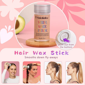 Seiolieliou hair wax stick in hand smoothing flyaways for neat hairlines
