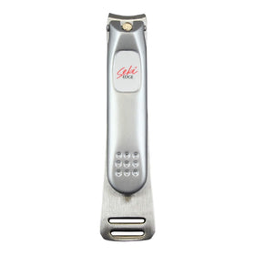 Seki EDGE front view showing compact stainless-steel clipper and precise tip benefit