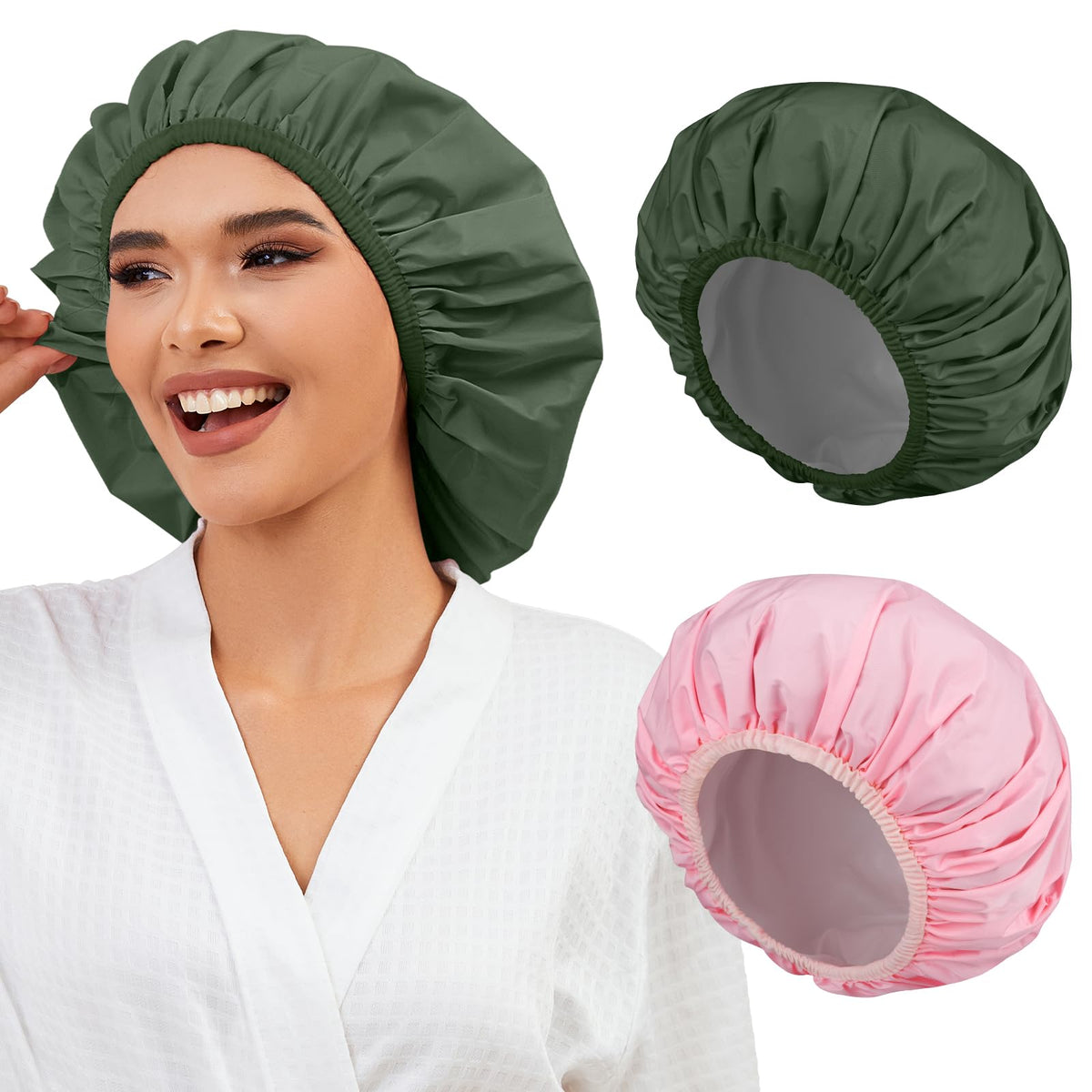 Selalu front view of two-color caps showing protection and style