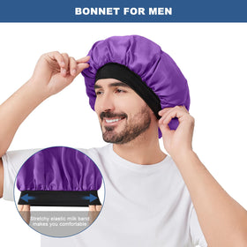Selalu woman sleeping wearing bonnet to reduce frizz and protect curls