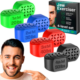 SELENCIO front view of four-pack box showing all resistance levels and benefits