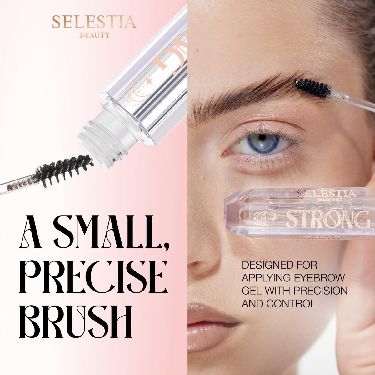 SELESTIA BEAUTY brush close-up delivering precise brow shaping