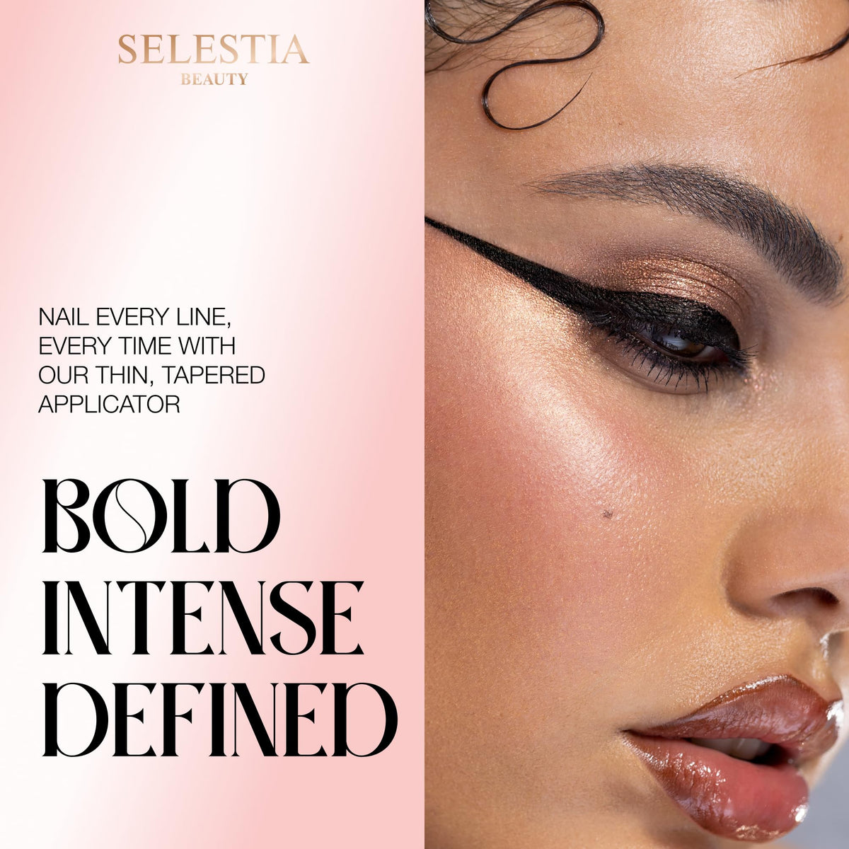 SELESTIA BEAUTY eyeliner in hand for scale, demonstrates travel-friendly size