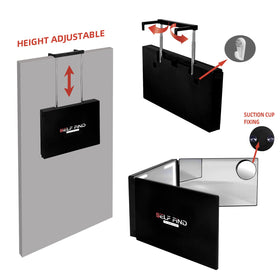SELF FIND mirror folded flat for compact storage and easy travel convenience