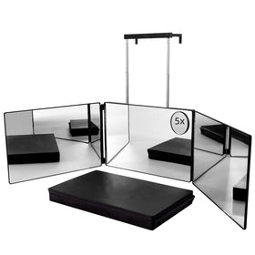 SELF FIND front trifold mirror showing clear three-way view for precise cuts