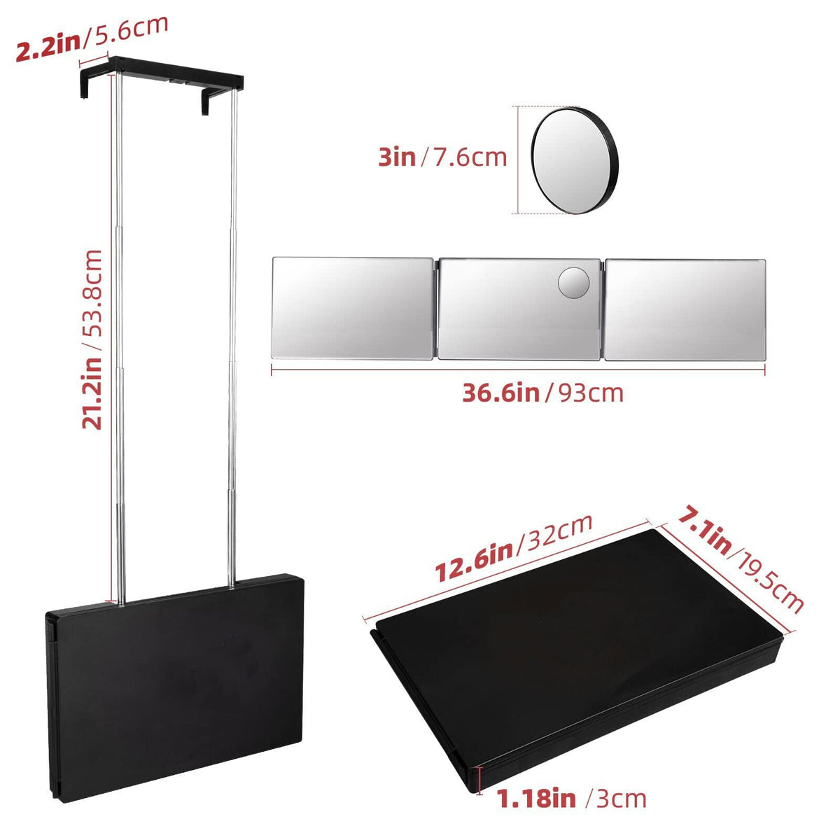 SELF FIND side angle reflection demonstrating full rear and side visibility benefits